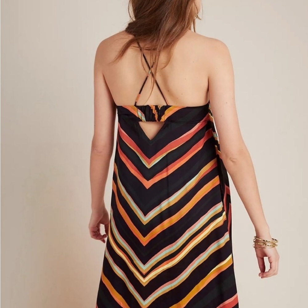 Anthropologie Orange and Black Strapless Sundress - Picture 4 of 5